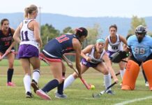 
			
				                                Pittston Area’s Giuliana Latona (11) looks to pass the ball to open teammate Lola Senno (16) near the goal on Tuesday.
                                 Tony Callaio | for Sunday Dispatch

			
		
