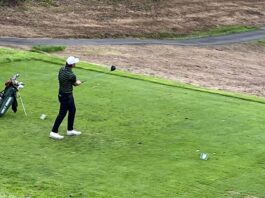 
			
				                                Wyoming Area’s Aiden August tees off on 10, his final hole, at Fox Hill on Monday.
                                 Tom Robinson | For Sunday Dispatch

			
		