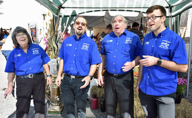 <p>Members of Wyoming Valley Harmony Chorus, Wilkes-Barre, were a big hit with fairgoers.</p>
<p>Tony Callaio | For Sunday Dispatch</p>