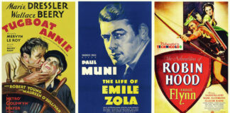 
			
				                                The posters for Tugboat Annie, The Life of Emile Zola, and The Adventures of Robin Hood are shown. Each of these films were co-written by Norman Reilly Raine, a native of Wilkes-Barre.
                                 Public Domain

			
		