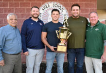 
			
				                                The Carmelo Falcone MVP Memorial Award trophy will be given out to the outstanding player of the annual Wyoming Area vs. Pittston Area football game to take place on Friday, Oct. 24, 2025, at the Anthony ‘Jake’ Sobeski Field, West Pittston. From left: Carmen Falcone Carmelo’s son; Paul Russick, Pittston Area head football coach; Sam Falcone, Carmelo’s grandson; Trent Grove, Falcone MVP game judge; and Randy Spencer, Wyoming Area head football coach. Nick O’Brien is also a Falcone MVP game judge.
                                 Tony Callaio | For Sunday Dispatch

			
		