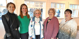 
			
				                                Rosella Fedor, the recipient of the Greater Pittston YMCA Sam Milazzo Volunteer of the Year Award, is shown with her daughter, Josette Curtis, former co-workers, and friends. From left: Fedor, Curtis, Rita Mauriello, Teddy Rabel and Karen Schall.
                                 Tony Callaio | For Sunday Dispatch

			
		