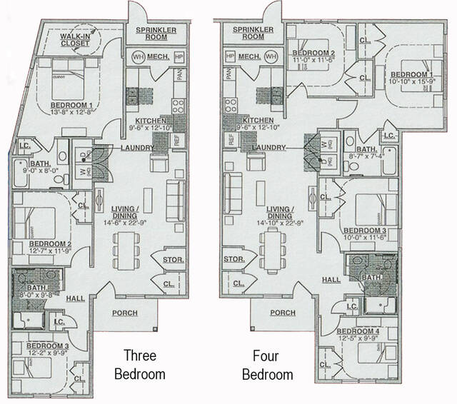 <p>Two examples of floor plans for a three and four-bedroom layout at Tailor Way.</p>
                                 <p>Submitted artwork</p>