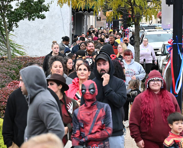 131883064_web1_Trick-Treat-Main-St.-Pittston-5
Thousands attended the annual Trick-or-Treat Main Street sponsored by the Downtown Pittston Partnership. Later in the evening, they also sponsored a showing of John Carpenters Halloween (1978) at The Slope Amphitheater.
Tony Callaio | For Sunday Dispatch