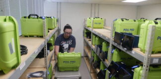 
			
				                                Among numerous tasks last week, Luzerne County Election Director Emily Cook prepared electronic poll books for delivery to Tuesday’s general election polling places. The books are stored in the county’s Penn Place Building in downtown Wilkes-Barre.
                                 Jennifer Learn-Andes | Times Leader

			
		