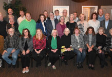 
			
				                                The Wyoming Area Class of 1970 held its 55th reunion at Cafe 315 on Saturday, Oct. 25. From left, first row: David Valenti, Michael Palermo, Lori Perry Winiewicz, Gerry Borr Moore, Wilhelmina, Hailstone, Ann White Moor, Ruth Lucy Clapperson, Marge Licata Phillips, Linda Scatena Alfano, and Fern Walters Hartnig. Second row: Frank Wascalis, Teresa Krochick Popielarski, Bill Rowe, Diana Giovannini, Gary Lippi, Susan Smiles Mundy, Nancy Manganiello Faltyn, Mary Jurchak Angelella, Shirley Berti, Sal Alfano, and Margaret Pesta Jollimore. Third row: Tony Saraceno, Tony Matresleva, Joe Klocko, Michael Nazerak, David Zack, Jerry Matous, and Michael Pitcavage.
 
			
		