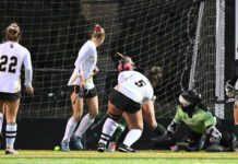 
			
				                                The Knights’ Gianna DeCesaris (5) scores the first goal of the game against Wyoming Area at Wyoming Valley West Stadium on Wednesday evening.
                                 Tony Callaio | For Times Leader

			
		