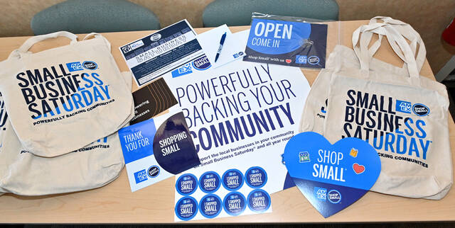 <p>The Greater Pittston Chamber of Commerce, in partnership with American Express, will distribute publicity material packets to include signage, stickers, and a canvas shopping bag for merchants to display at their establishments leading up to Saturday, Nov. 29.</p>
<p>Tony Callaio | For Sunday Dispatch</p>