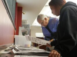 
			
				                                Luzerne County Election Board member Albert Schlosser and board Vice Chairwoman Alyssa Fusaro sort Nov. 4 general election ballots for one of two state-required audits Monday.
                                 Jennifer Learn-Andes | Times Leader

			
		
