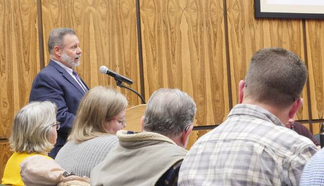 131958164_web1_skene
Luzerne County Chief Solicitor Harry W. Skene presents his proposed 2026 budget to County Council at a recent meeting.
Jennifer Learn-Andes | Times Leader file photo