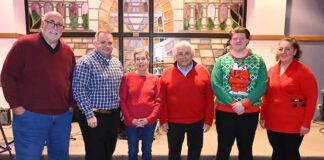 
			
				                                Victory Sports held the annual Christmas Dinner Dance at St. Joseph Marello Hall, Pittston. Victory Sporst President Fred DeSanto annonced the 2025 Man and Woman of the Year. Left to right: Dan Berry Sr., Victory Sports board member; Dan Berry Jr, Co-Man of the Year; Nancy Berry, Woman of the Year; DeSanto, Antonio Gallo, Co-Man of the Year; Anna Gallo, board member.
                                 Tony Callaio | For Sunday Dispatch

			
		
