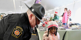 
			
				                                Pennsylvania State Trooper Pat Roman, a Pittston native, shops with Ianna for Christmas items for her family.
                                 Tony Callaio | For Sunday Dispatch

			
		