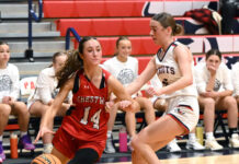 H.S. Girls Basketball: Unbeaten Crestwood rolls past Pittston Area
Crestwoods Jordan Andrews (14) looks to drive the baseline as she gets past Pittston Areas Bella Dessoye.
Tony Callaio | For Times Leader