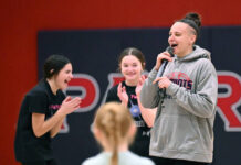 
			
				                                Pro basketball player and former Pittston Area standout, Mia Hopkins, opens up the second of her two-day basketball camp at Pittston Area.
                                 Tony Callaio | For Sunday Dispatch

			
		