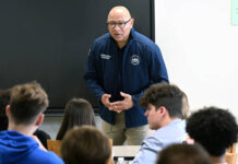 
			
				                                Commonwealth of Pennsylvanias Auditor General Tim DeFoor takes questions from high school students from the Wyoming Area Secondary Center, Exeter, in April.
                                 Tony Callaio | For Sunday Dispatch

			
		