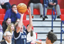
			
				                                Dallas Kael Berry (3) hits a 3-pointer in the second quarter as Pittston Areas Jacob Ivey defends.
                                 Tony Callaio | For Times Leader

			
		