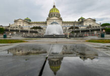 Legislators announce millions in CFA funding for Luzerne County projects
The Pennsylvania State Capitol is reflected on the ground on June 30, 2025, in Harrisburg.
AP File Photo