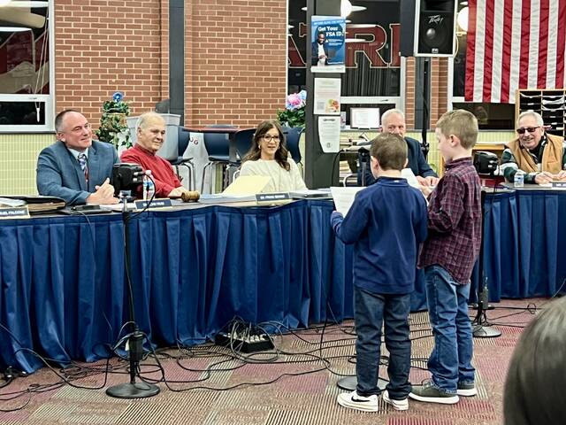 <p>Second graders thank the Pittston Area school board for new technology.</p>
<p>Sydney Allabaugh | Sunday Dispatch</p>