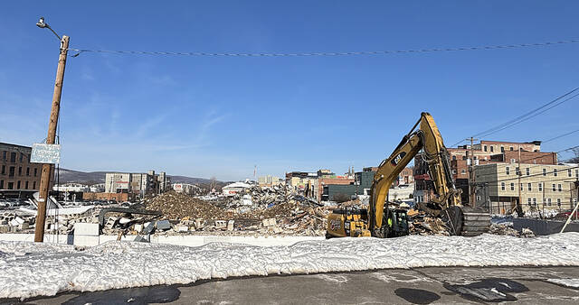 <p>After a week-long demolition, the former Quinn’s Supermarket was razed. The view shown is from the Gramercy parking lot looking north.</p>
<p>Tony Callaio | For Sunday Dispatch</p>