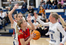 D2 Girls Basketball: Abington Heights rides early lead, beats Pittston Area
Pittston Areas Leah Drozginski maneuvers through the Abington Heights defense on Wednesday night in the District 2 Class 5A quarterfinals.
Buck Norton-Jennings | For Times Leader