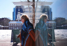 
			
				                                U.S. District Judge Cynthia Rufe, in view of Independence Hall, departs after inspecting the location of the now removed explanatory panels that were part of an exhibit on slavery at the Presidents House Site in Philadelphia, Monday, Feb. 2, 2026.
                                 AP Photo/Matt Rourke

			
		