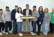 
			
				                                Members of the City of 2026 Pittston St. Patrick Parade committee are, left to right: Linda Bartlett, Greg Holl, Jim McFarland, Sarah Cianfichi, 2026 Grand Marshal Casey Donahue, Mike McFarland, Jessica Lane, Carrie Gundling, and Kevin OBrien Jr.
 
			
		