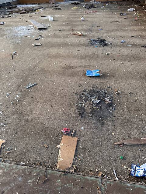 <p>Damage includes evidence of past fires inside the former St. Anthony’s Church campus in Larksville, which is slated for demolition to make way for the new regional police headquarters.</p>
<p>Courtesy of West Side Regional Police Department</p>