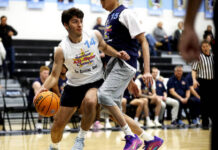 MOSES ALL-STAR CLASSIC: Latona, Hintze help break open girls’ game
Bruno Pizzano (Wyoming Area) Team Macario works inside as Ayden Agapito (Crestwood) Team Belenski guards.
Fred Adams | For Times Leader