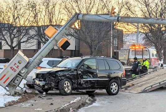 
			
				                                A traffic signal was knocked out of service when two vehicles collided in January 2025 at Hazle Street and South Pennsylvania Avenue in Wilkes-Barre. Luzerne County recently completed a 218-page, grant-funded assessment of roadway safety concerns and how to address them.
                                 Ed Lewis | Times Leader file photo

			
		