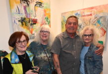 
			
				                                From left, Bette Cefalo, Mary Jane Shinko, and Mary Beth Marriggi, pose with artist Vincent Musto.
                                 Tony Callaio | For Sunday Dispatch

			
		