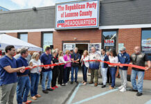 
			
				                                Congressman Dan Meuser, center, and Luzerne County Republican Party chairwoman, Lee Ann McDermott, cut the ribbon on the new Luzerne County Republican Party headquarters on Saturday at 1950 Wyoming Ave., Exeter.
                                 Tony Callaio file photo| For Times Leader

			
		