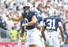 
			
				                                Penn State linebacker Dominic DeLuca is headed to the NFL. After five years in Happy Valley, the Wyoming Area grad signed a free agent contract with the Baltimore Ravens after the end of the draft on Saturday.
                                 Barry Reeger | AP file photo

			
		