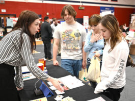 
			
				                                Lily Craig, left, a representative from McDonalds, answers questions from Pittston Area juniors.
                                 Tony Callaio | For Sunday Dispatch

			
		