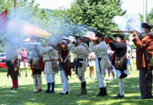
			
				                                Men from the 24th Connecticut Militia presented a volley tribute at the site of the Wyoming Monument as a part of the 247th Anniversary of the Battle of Wyoming in 2025.
                                 Tony Callaio file photo | For Sunday Dispatch

			
		