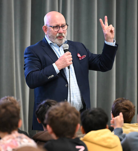 <p>Local author David Parmelee made his second appearance at the Wyoming Area Intermediate Center.</p>
<p>Tony Callaio | For Sunday Dispatch</p>