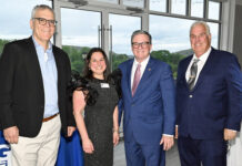 
			
				                                Chris Drda; Michelle Mikitish, Greater Pittston Chamber president; Pennsylvania Secretary of Transportation Michael Carroll, who was being honored by the Chamber; and Robert Buckley, Buckley & Co. president, I-95 bridge project contractor.
                                 Tony Callaio | For Sunday Dispatch

			
		
