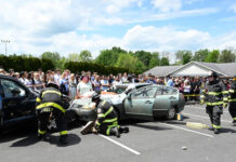
			
				                                A mock car crash was held at the Pittston Area High School parking lot for members of the senior class on Wednesday, May 20, organized by Drew and Marc Malvizzi.
                                 Tony Callaio | For Sunday Dispatch

			
		
