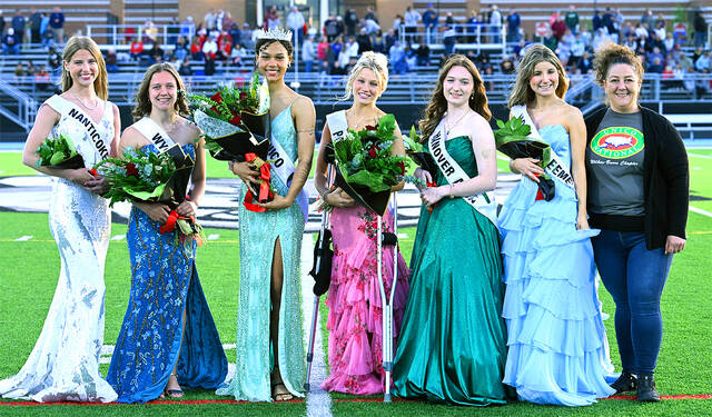 <p>Miss Wilkes-Barre Area’s Kaiya Taylor was crowned the 2026 Miss UNICO at halftime of the 75th Annual UNICO All-Star Game held at Wilkes-Barre Area Stadium. From left: Julia Park, Nanticoke Area, Sofia Menta, 2nd runner-up, Wyoming Area, Kaiya Taylor, Julia Mendez, 1st runner-up, Pittston Area, Ava Willis, Hanover Area, Evangelina Kroposky, Holy Redeemer, Anna Gallo, UNICO president.</p>
<p>Tony Callaio | For Times Leader</p>