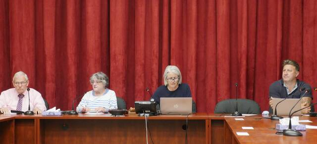 132395250_web1_eb
Luzerne Countys Election Board voted Tuesday to certify the May 19 primary election results. Board members shown, from left: Albert Schlosser, Audrey Serniak, Chairwoman Christine Boyle, and Vice Chairman Rick Morelli.
Jennifer Learn-Andes | Times Leader