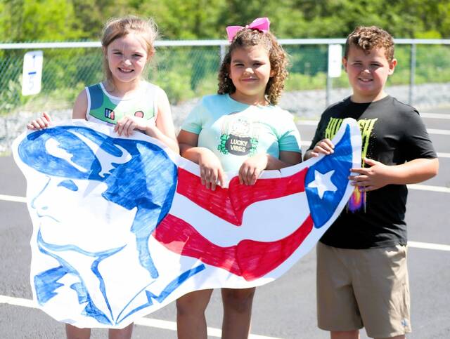 <p>Patriot pride was strong on Thursday as Pittston Area Primary Center students sent off the PIAA state-bound Pittston Area baseball team.</p>
<p>Submitted Photo</p>