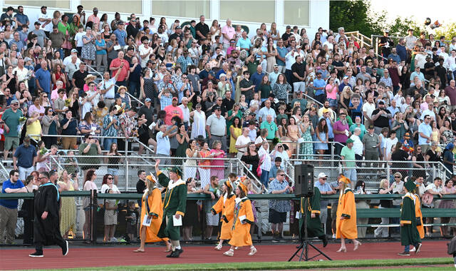 <p>At the conclusion of the Wyoming Area Class of 2026 graduation, family members and friends give the graduates a standing ovation as they exit the field on Friday night. </p>
<p>Tony Callaio | For Times Leader</p>