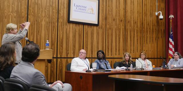 132415864_web1_pel
Lynne Shedlock, operations director for the nonprofit and nonpartisan Pennsylvania Economy League, briefs Luzerne County Council Tuesday on its strategic plan examining county finances and operations.
Jennifer Learn-Andes | Times Leader