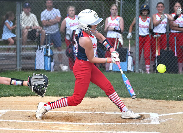 <p>GPA’s Hannah Beekman makes it to first base on a fielder’s choice against GWA on Friday.</p>
<p>Tony Callaio | For Times Leader</p>