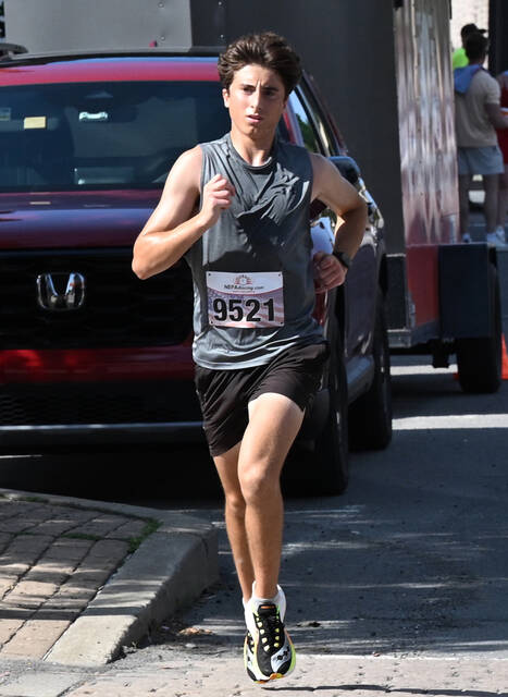 <p>20-year-old Daniel Danilovitz of Moosic had no problems handling the hill sections of the 5K race course on Saturday morning.</p>
<p>Tony Callaio | For Sunday Dispatch</p>